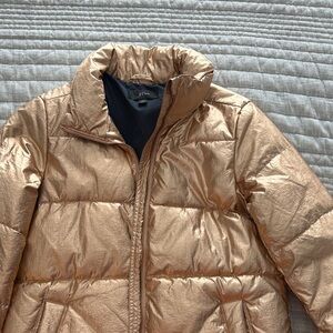 J. Crew Metallic Gold Puffer Jacket